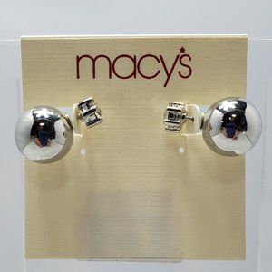 Macy's silver /rhinestone reversible stud earrings